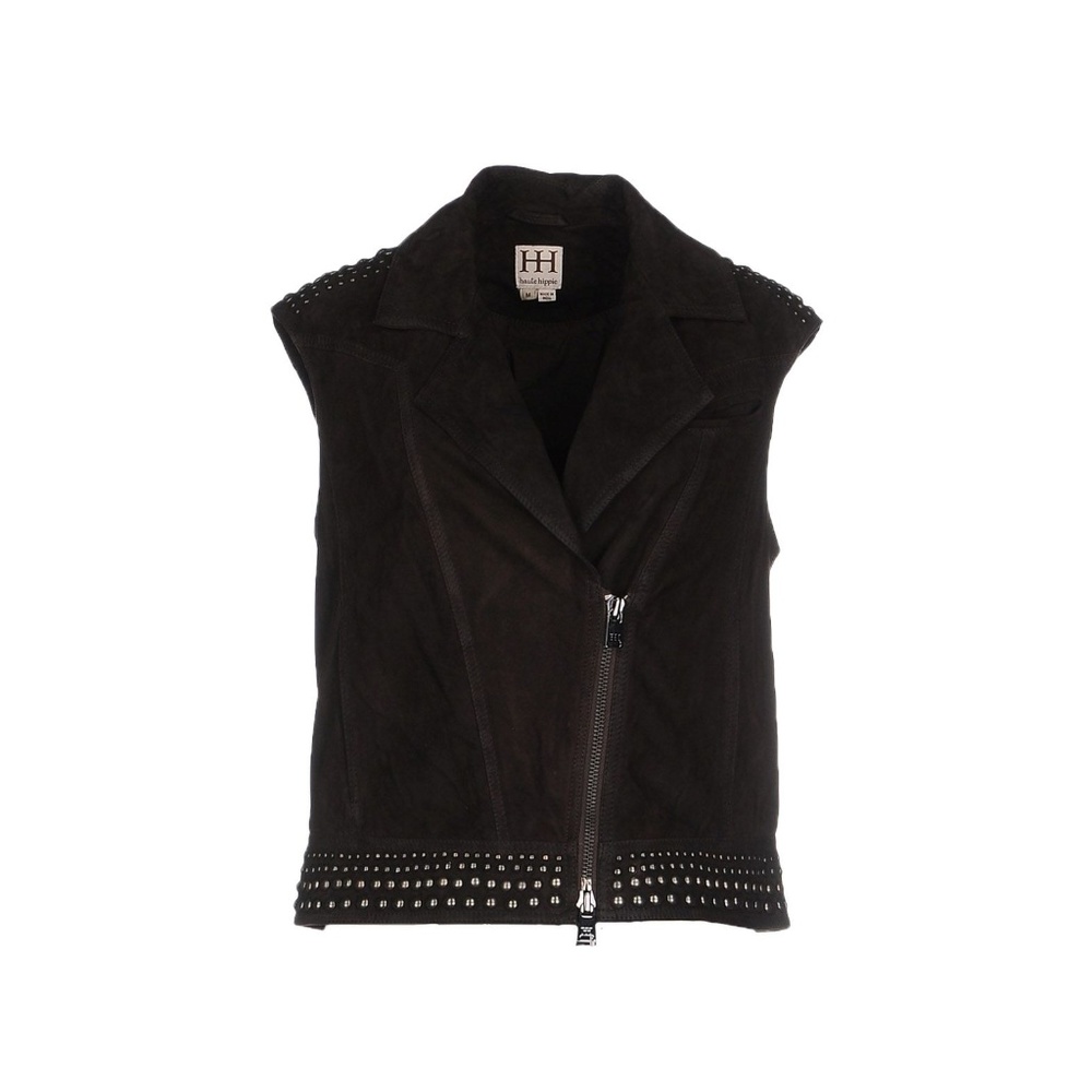HAUTE HIPPIE EMBELLISHED SUEDE VEST Size M